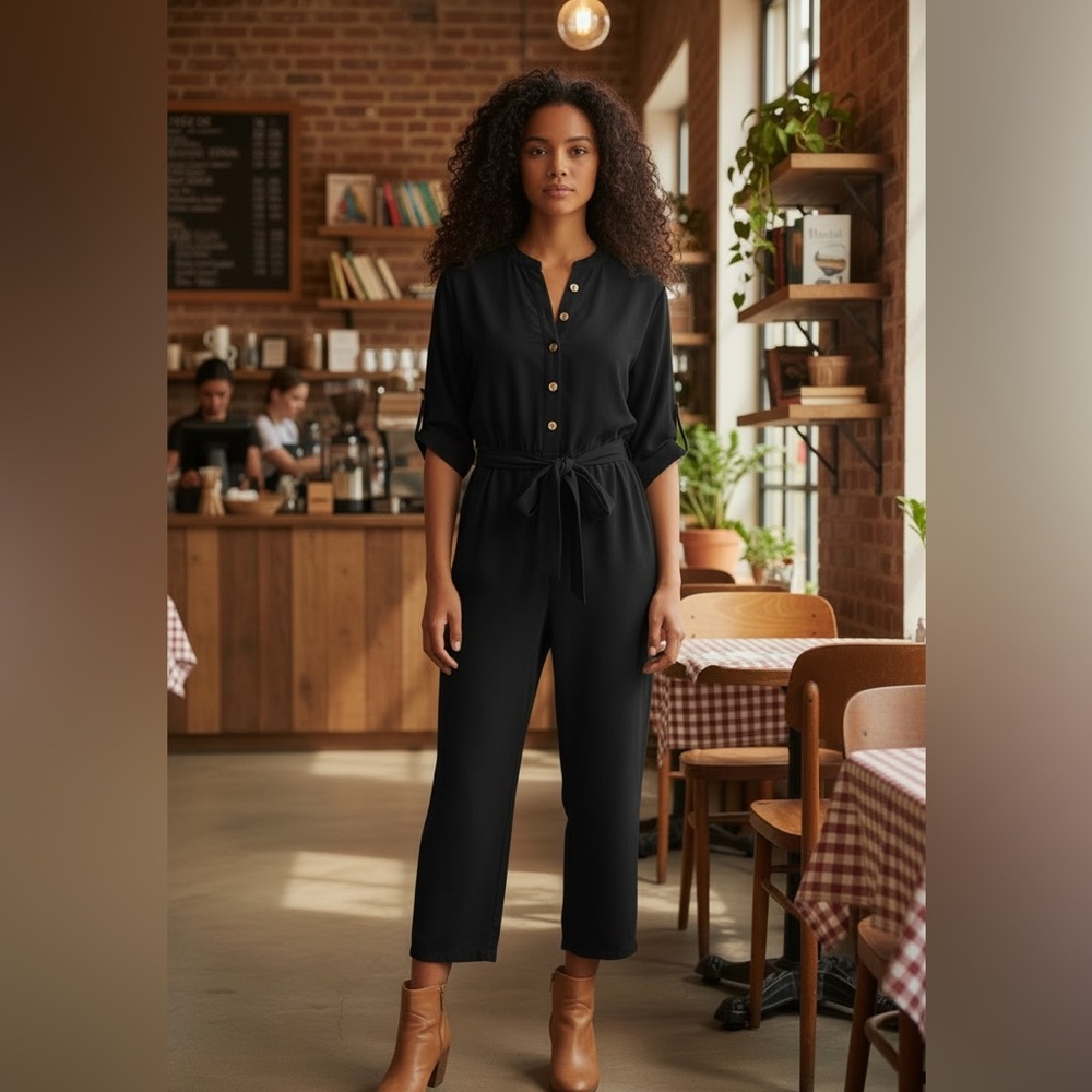 Michael Kors Classic Black Jumpsuit - Size L